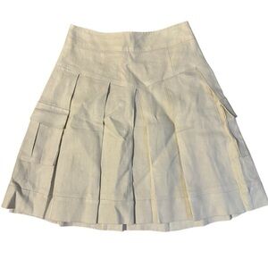 Diane Von Furstenberg Gemma Pleated Linen Skirt Women's Size 4